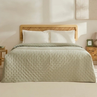 Karaca Home Tagesdecke Breezy Tagesdecke Salbeigrün 160x240 cm