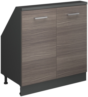 Küchenschrank für Dachschrägen R-Line Edelgrau 80 cm mit 2 Türen Vicco