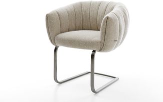 Freischwinger Jada-Flex Webstoff Soft Beige Freischwinger flach Graphit Taschenfederkern