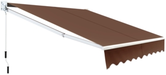 2,5x2 m Gelenkarmmarkise mit UV- & Wasserbeständigem Material & Kurbel Sonnenmarkise Braun