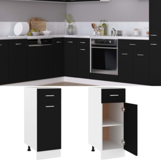 vidaXL Schubunterschrank Lyon Schwarz 30x46x81,5 cm Holzwerkstoff 801205