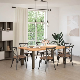 vidaXL Esstisch Hellbraun 200x120x74 cm Massivholz Eiche Rechteckig 3305060