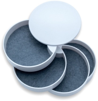 Intirilife Schmuckkasten (1 St), Schmuckkästchen mit 4 rotierbaren Ebenen 10 x 11 cm Schatulle