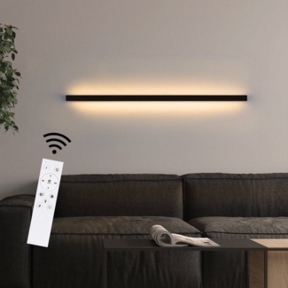 ZMH LED Wandleuchte Innen Schwarz 60/80/100CM Wandlampe 3000K Modern Flur Schlafzimmer, Hochwertige Material, Warmweiß, Schwarze Bettlampe Wandbeleuchtung für Treppenhaus