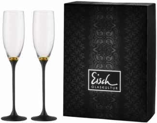 Eisch CHAMPAGNER EXKLUSIV Sektglas gold/schwarz 2er Set im Geschenkkarton