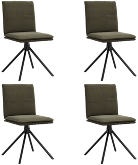 vidaXL Esszimmerstühle 4 Stk. Armeegrün Wildlederimitat 3315381
