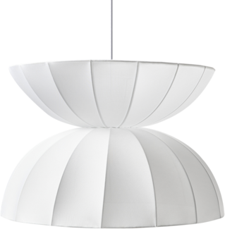Hängeleuchte DEBONS Kunstseide Weiß