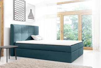 99rooms Verduro Boxspringbett Velours JASMINE Türkis 140x200 cm