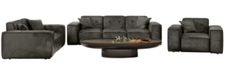 Sofaset Designersofa CESINA 3-2-1 in Stoff Gobi (Vintage Look) Anthrazit