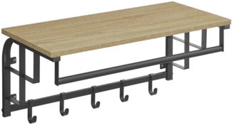 Valora Wandregal mit Aufhängern - Sonoma Eiche mit schwarzem Rahmen