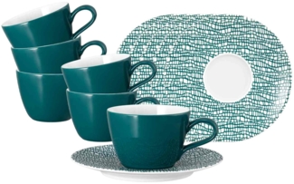 Seltmann Weiden Life Fashion Kaffeetasse mit Untertasse 6er Set - Trendy Petrol