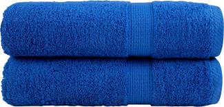 Premium-Duschtücher 2 Stk Blau 70x140 cm 600 g/m² 100% Baumwolle 137188