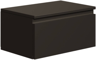 Selsey 'Bemmi' Wandnachttisch mit Schublade, Schwarz, ca. 25,5 x 49 x 32 cm