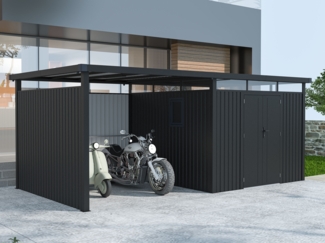 Metall Gerätehaus Style 7,56 m² Spar-Set-2 Anthrazit