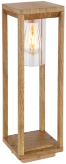 LED Sockelleuchte, Aluminium Holzoptik, H 50 cm