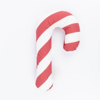 Magma Heimtex Dekokissen Magma Deko Kissen Zuckerstange gestreift Veloursoptik rot weiß 30x50cm