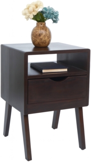 Nachttisch HWC-P16, Kommode Beistelltisch Nachtschrank Schrank, Schublade Fach 64x42x40cm ~ dunkelbraun