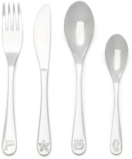 Zilverstad Kinderbesteck "Meerestiere" 4-teilig Edelstahl rostfrei