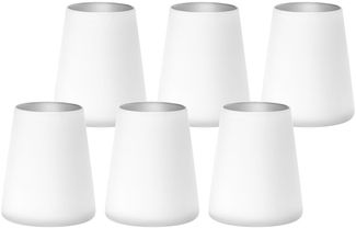 Stölzle Lausitz POWER Becher 380 ml weiß-silber 6er Set