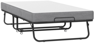 AUFUN Klappbett Gästebett Klappbar Erwachsene Metall Bettgestell mit 13 cm Matratze Faltbare Metallklapprahmen Reisebett Metallbettrahmen Mit Rollen