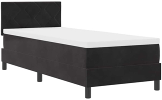 vidaXL LED Boxspringbett mit Matratze Schwarz 80 x 200 cm Samt 3342682