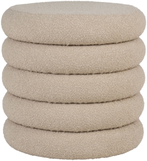 Pouf mit Aufbewahrung, Bouclé, beige, ø44x44 cm, HN1242