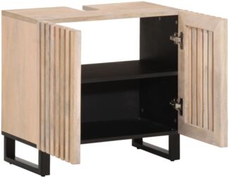 Waschbeckenunterschrank, Badschrank 62x34x58 cm Massivholz Mango de7512