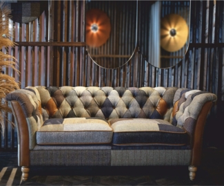 Casa Padrino Luxus Chesterfield 2er Sofa Bunt / Braun 186 cm