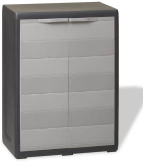 vidaXL Gartenschrank mit 1 Regal Schwarz und Grau 43707