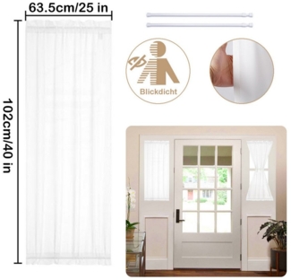 Rosnek Türvorhang Vorhang für französische Tür Blickdicht, French Türvorhang (1 St), mit 2 Stangen für Terrassen- und Glastürfenster B 63,5xH 183cm