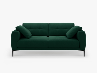 Micadoni Sofa Bemy 2-Sitzer Samt Flaschengrün