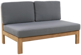 Vente-unique - Gartensofa 2-Sitzer - Teakholz - Holzfarben hell & Grau - SUMINI von MYLIA