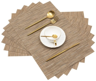 REDOM Platzset 6er Set abwaschbar Tischset Tischuntersetzer, (Platzdeckchen Tischmatte 30x45 cm, 6-St, Rutschfest Abwaschbar Hitzebeständig Schmutzabweisend aufrollbar), schnelltrocknend langlebig für Esstisch Küche Restaurant Hotel Büro