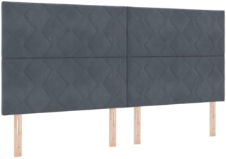 vidaXL Boxspringbett mit Matratze Dunkelgrau 200 x 200 cm Samt 3339921
