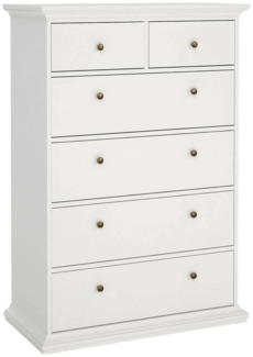 Dmora Kommode Gaetana, Mehrzweckkommode, Schlafzimmerkommode, Schrank mit Schubladen, 96x49 h139 cm, Weiß
