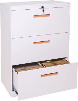 Hängeregisterschrank HWC-A10, Aktenschrank Büroschrank Stahlschrank, A4 abschließbar ~ 103x76x46cm weiß