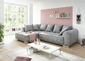 Bega Ecksofa SENTINA L-Sofa Stoff Samtoptik grau inkl. Kissen