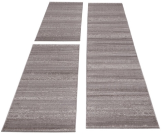 SIMPEX24 Kurzflor-Bettumrandung Unicolor - Einfarbig, Höhe 6 mm, (Bett-Set, 3-tlg, Bettvorlage), Schlafzimmer Teppich Bettumrandung Läufer Set 3 teilig