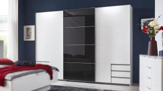 Schwebetürenschrank VALENCIA 3-trg. weiß Glas grey 270