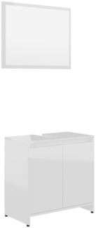 vidaXL 2-tlg. Badmöbel-Set Hochglanz-Weiß Spanplatte [802657]