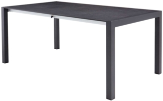 Gartentisch Alina II , Kunststoff , Grau, Schwarz , 180 x 74 x 100 cm
