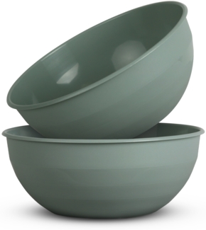 2er Pack Kunststoff Schüssel Plastikschüssel - BPA Frei - Spülmaschinenfest - ( Ø25,5cm / Grün ) Bruchfester PP - Salatschüssel Rührschüssel Schüssel