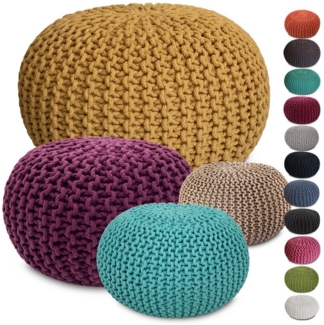 Amagohome Sitzhocker Strickhocker Pouf Ø45 o. 55cm Bodenkissen Sitzpouf XXL Baumwolle nachh