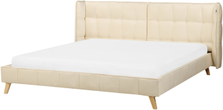 Bett mit Lattenrost SENLIS 180 x 200 cm Samtstoff Beige