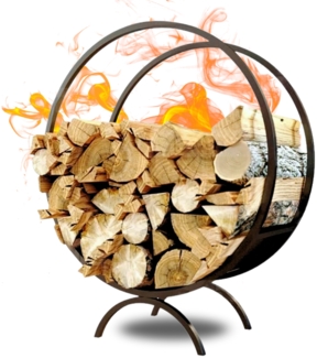 DELUKE® Brennholzregal innen Metall FUSI | Rund, Schwarz | Kaminholzständer Feuerholzregal Kaminholzhalter Holzständer Holzhalter innen Holzlager