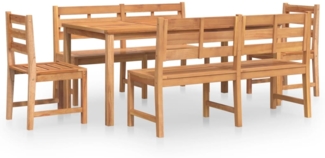vidaXL 5-tlg. Garten-Essgruppe Massivholz Teak 3157201
