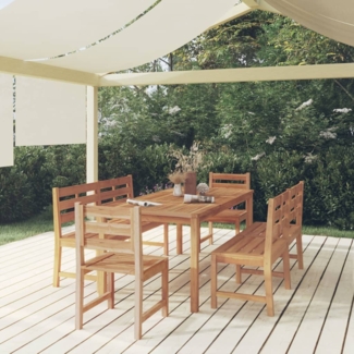 vidaXL 5-tlg. Garten-Essgruppe Massivholz Teak 3157201