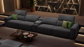 Sofanella Kinosofa LENOLA Viersitzer Stoff Heimkino in Weiß S: 366 Breite x 109 Tiefe