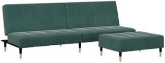vidaXL Schlafsofa 2-Sitzer mit Fußhocker Dunkelgrün Samt 3258147