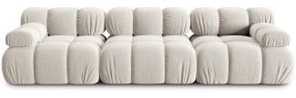 Micadoni Modulares Sofa Bellis 3-Sitzer Samtstoff Hellbeige